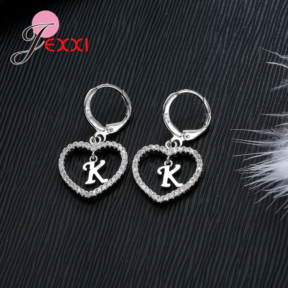 Женский ювелирный комплект из серебра 925 пробы 26 цветов|heart jewelry sets|necklace earring925 sterling