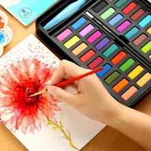36 цветов ТВЕРДАЯ ВОДА Набор цветных кисточек с красками с кистью для воды Ручка Портативный водный цвет пигмент для рисования товары для профессионального искусства