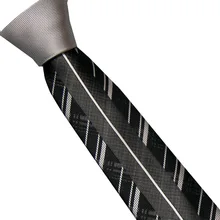 Lammulin Для Мужчин's Галстуки модные Дизайн Серебряный Узел контрастный черный с серебром в Вертикальную Полоску микрофибры галстук узкий галстук 6 см