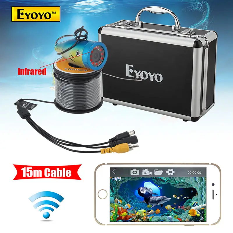 Eyoyo wf01 15 М 2.4 г WI-FI Беспроводной Рыболокаторы ИК подводный Рыбалка Камера океан/Ice Бесплатная доставка