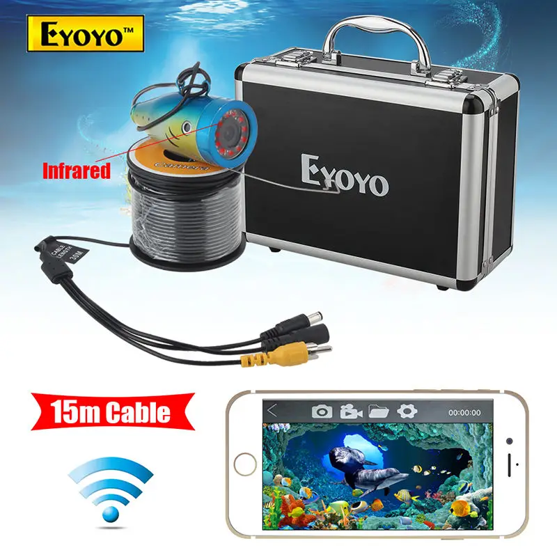 Eyoyo WF01 15M 2.4G WIFI Wireless Fish Finder IR Underwater Fishing Camera Ocean/Ice Free shipping