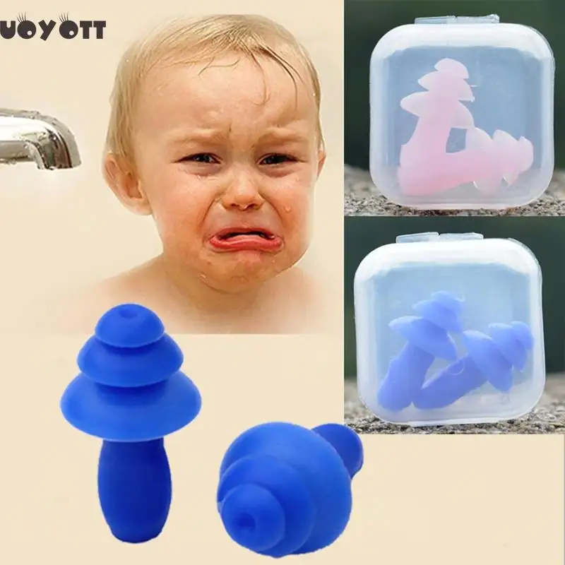 

2 Colors Silicone Ear Plugs Anti Noise Snoring Earplugs Comfortable For Study Sleep Diving Water Sports Swimming Accessories