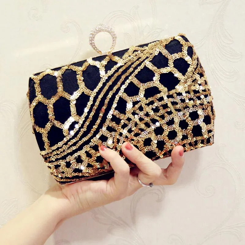 

Evening Clutch Bags Sequins-Studded Evening Bag with Chain Shoulder Bag Women's Handbags Wallets Evening Bag for Wedding Party