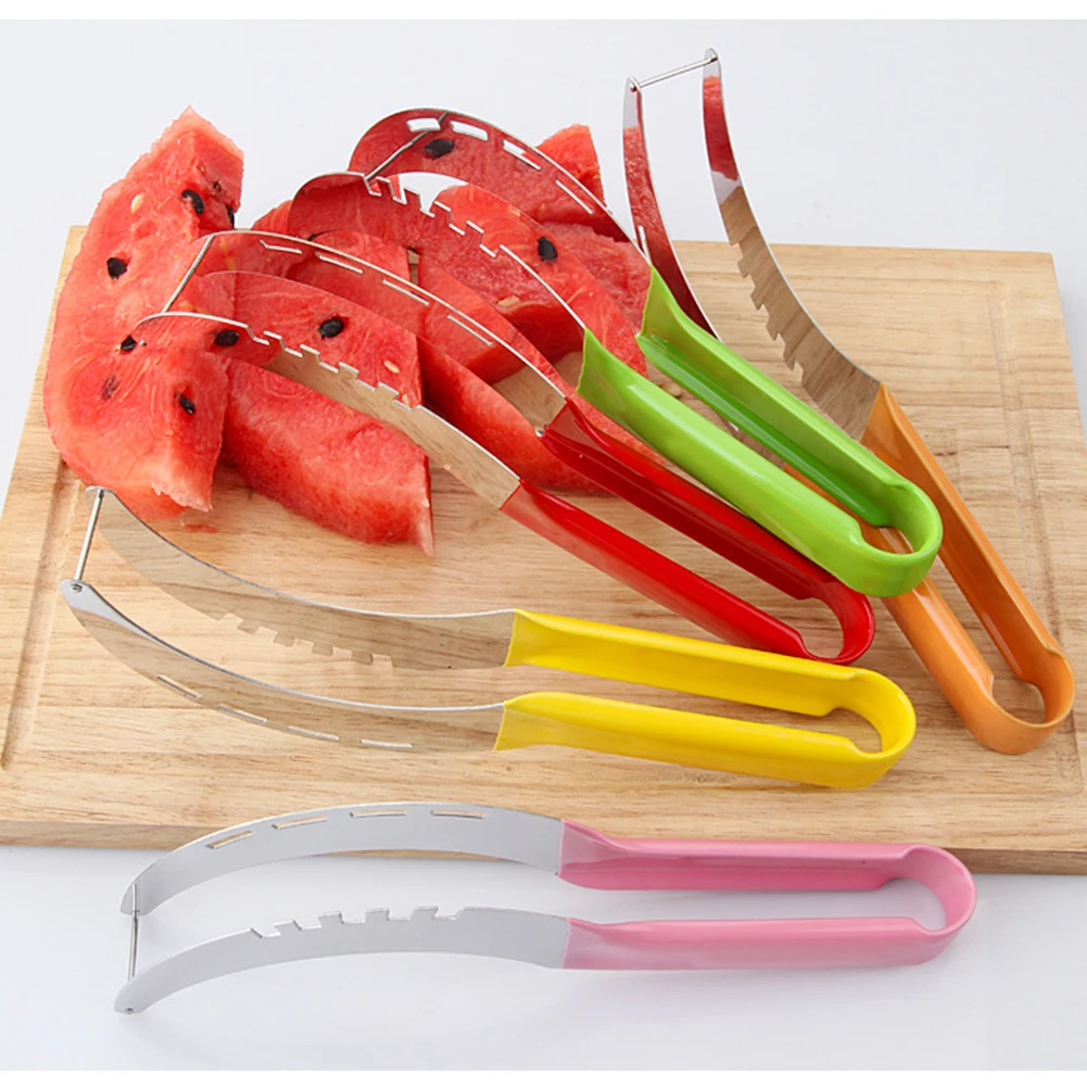

Colorful Watermelon Slicer Kitchen Gadgets Stainless Steel Fruit Cutter Melons Knife Fast Watermelon Slicer Cutting Tools