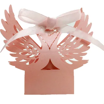 

50 Pc Hollow laser Swan Candy Box Gift Boxes Wedding Party Favor Decoration With Ribbon Birthday Decoration Craft Gift Bag 6Z