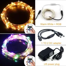1 комплект водонепроницаемый медный провод 10 м 100 светодиодный звездный свет, 33 фута, 12 В адаптер питания+ пульт дистанционного управления