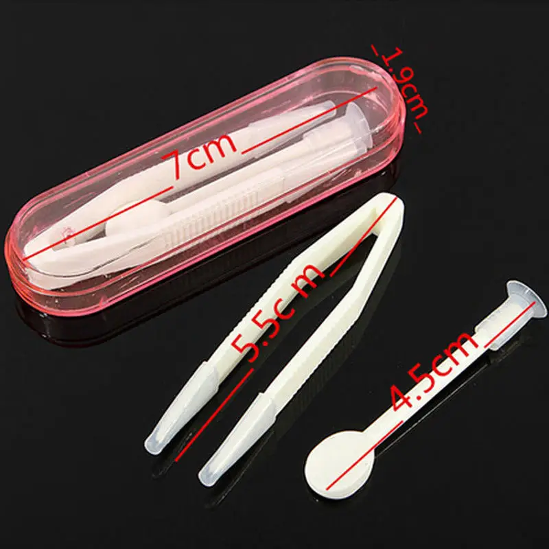 Mayitr 1pc New Contact Lens Inserter Set Remover Soft Tip Tweezer Stick Tool Case Set For Lens Cleaning