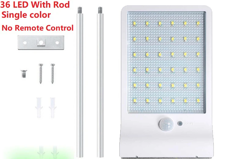 36/48 светодиодов солнечный светильник водонепроницаемый светодиодный уличный солнечный светильник гирлянда настенный светильник s лампа на солнечной батарее с батареей - Испускаемый цвет: 36 LED With Rod 04