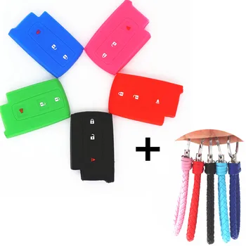 

WFMJ New Silicone 4 Buttons Smart Remote Keykess Key Cover Case Chain Keyring Fob for 2004 2005 2006 2007 2008 2009 Toyota Prius