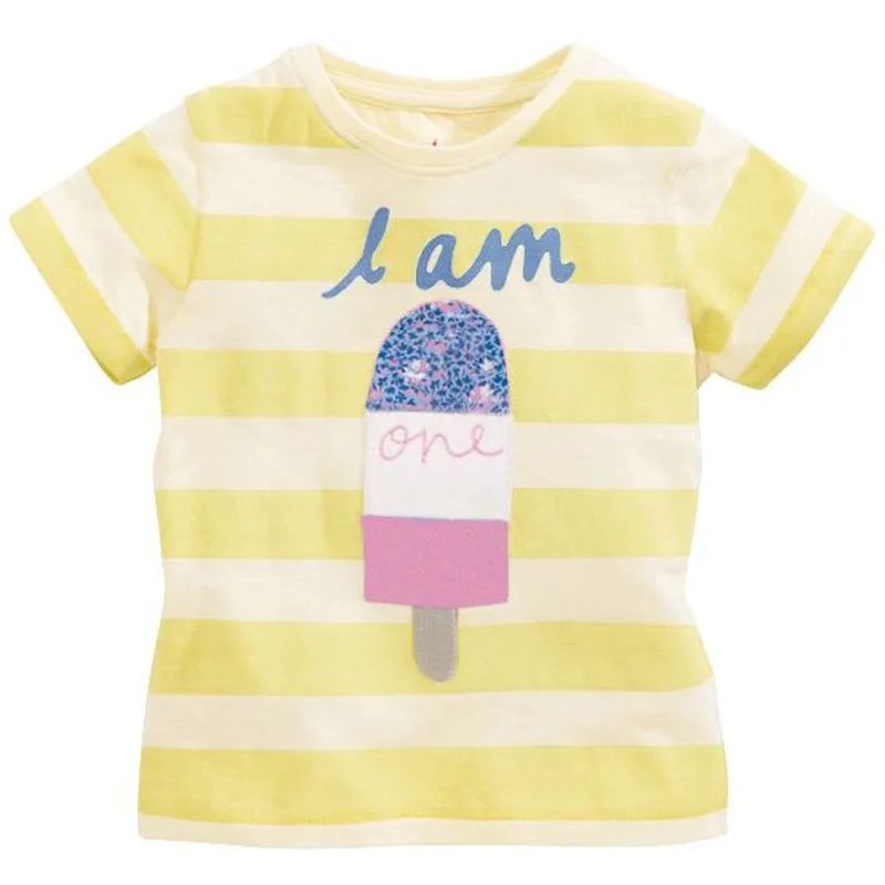 Брендовые летние футболки для девочек топы для девочек с короткими рукавами и рисунком, От 1 до 6 лет футболки для девочек, хлопок, футболка для маленьких девочек детская одежда