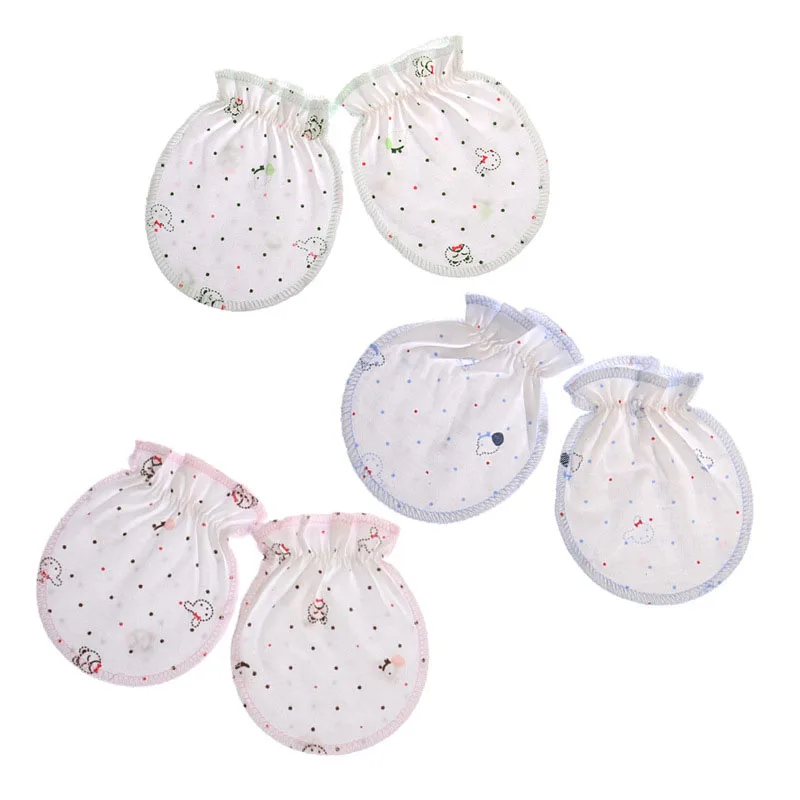 2Pcs Baby Care Soft Cotton Anti Scratching Gloves for Boys Girls Hand