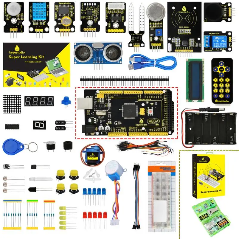 Keyestudio супер стартовый набор/RFID Обучающий набор совместим с Arduino стартовый набор(UNOR3) с учебником/Подарочная коробка - Цвет: KS0079(Mega 2560)