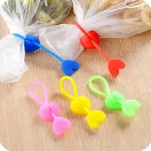 2 шт./лот Карамельный Цвет Любовь Экологичные силикагель Пластик Сумки герметизации клип Устройства для сматывания шнуров