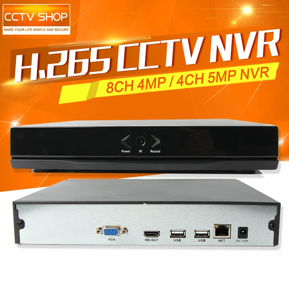 

H.265 CCTV NVR Max 4K Output 5MP/4MP/1080P Security Network Recorder 4CH 5MP/8CH 4MP Surveillance NVR Recorder For IP Camera