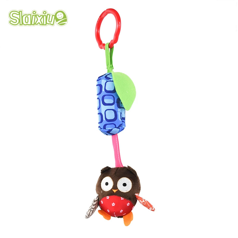 Baby Plush Toys Cartoon Handbell Owl Shape Baby Rattles Kids Plush