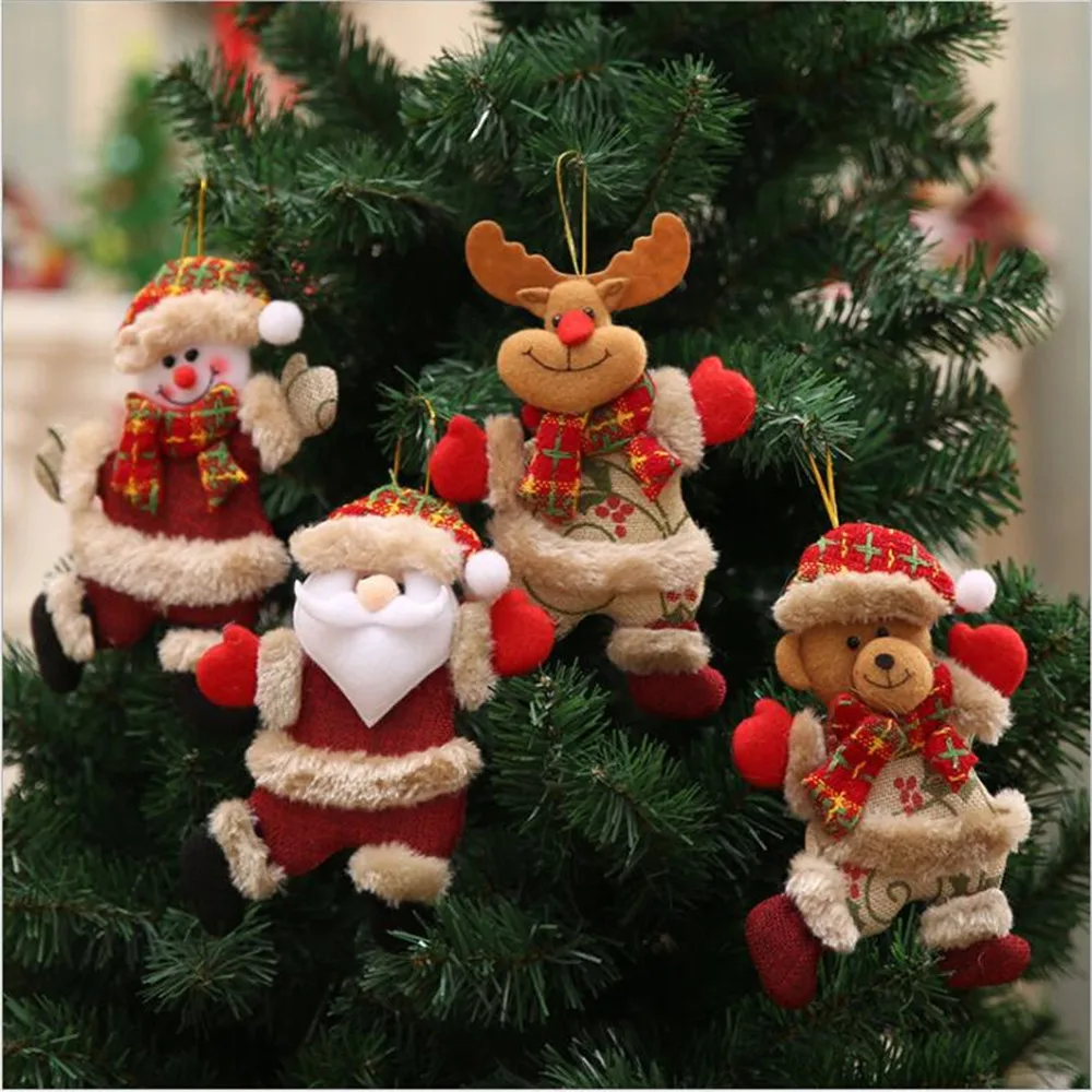 

Promotion merry christmas ornaments christmas Gift Santa Claus Snowman Tree Toy Doll Hang Decorations for home Enfeites De Natal