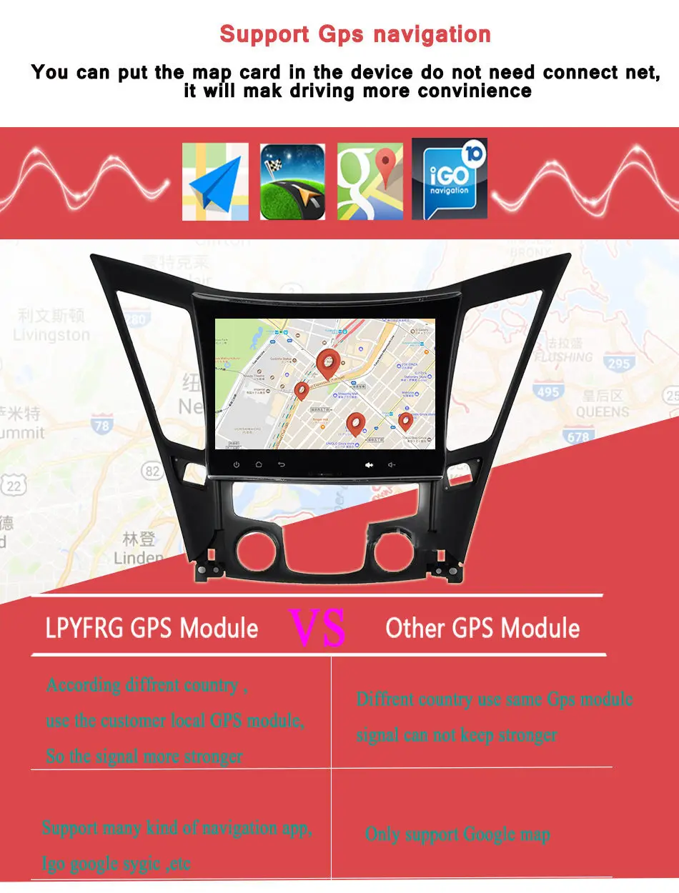 Cheap Android 9.0 9 inch CAR DVD Player gps navigation FOR Hyundai Sonata 8 YF I40 I45 I50 2011 2012 2013 2014 2015 radio Head unit 6