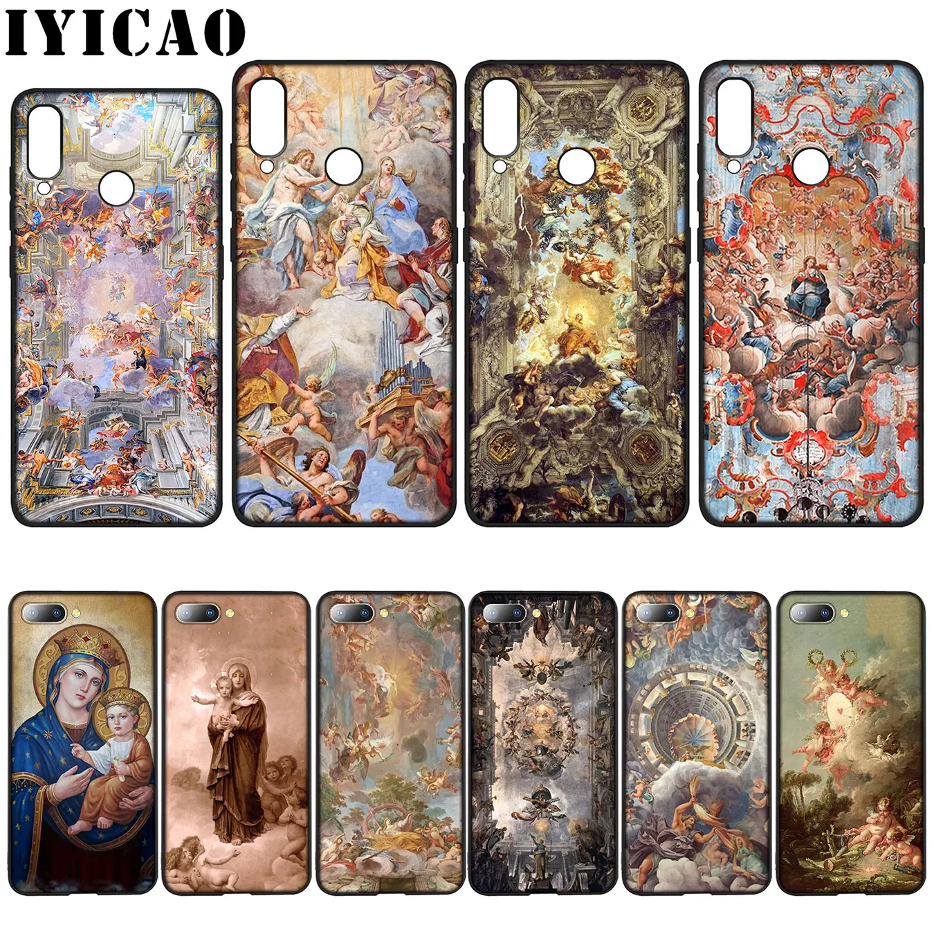 

IYICAO Madonna Church frescoes Angel God Customer Case for Huawei Y7 Y6 Prime Y9 2018 Honor 8C 8X 8 9 10 Lite 6A 7C 7X 7A Pro