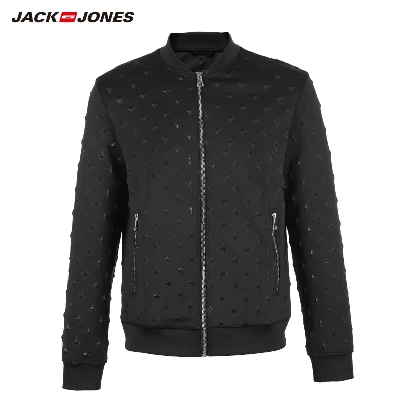 JackJones мужской черный тонкий короткий бейсбольный пиджак 219121507 - Цвет: BLACK