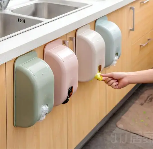 

Stick Lossless Garbage Bags Storage Box Shoes Cover Storage Kitchen Wall-mounted