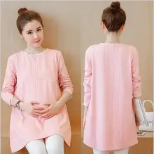 Autumn New Nursing Dress for Feeding Loose Casual Breastfeeding Clothes for Pregnant Women Pink Slim Maternity Dresses