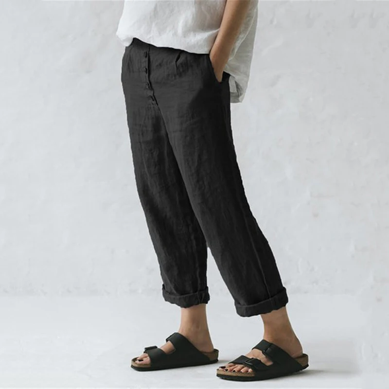 Cotton Linen Women Solid Pants Loose Plain Trousers Laies Skirt Summer Fashion Straight Female Casual Pants Streetwear 2019 H30 Cotton Linen Women Solid Pants Loose Plain Trousers Laies Skirt Summer Fashion Straight Female Casual Pants Streetwear 2019 H30