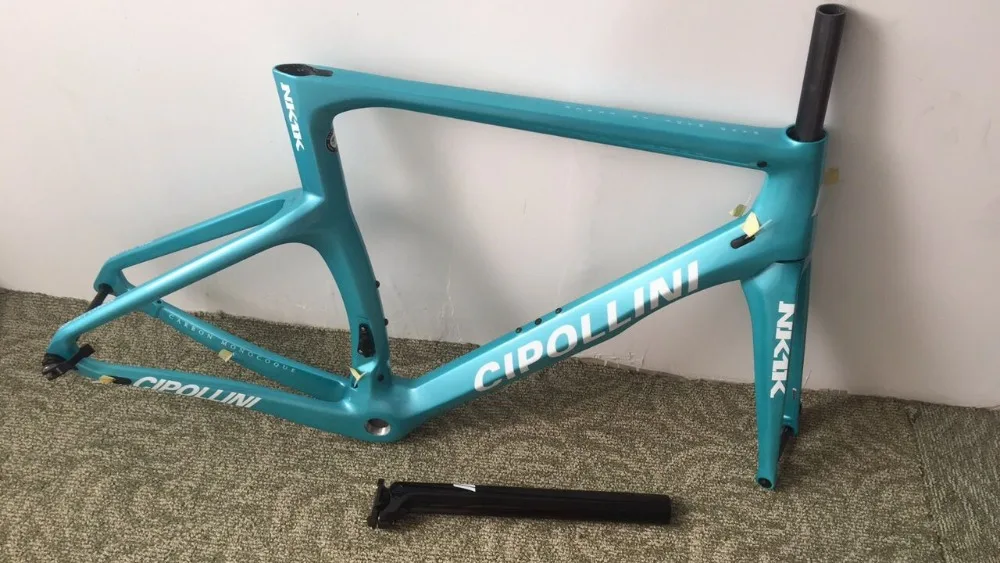 

New arrival blue color glossy NK1K DISC style bicycle carbon frame T1100 road bike frameset made in taiwan free shipping