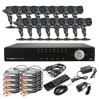 Ultra Low Price 16CH Real Time H.264 CCTV DVR Kit(16pcs 420TVL Waterproof Night Vision CMOS Cameras) | Безопасность и защита