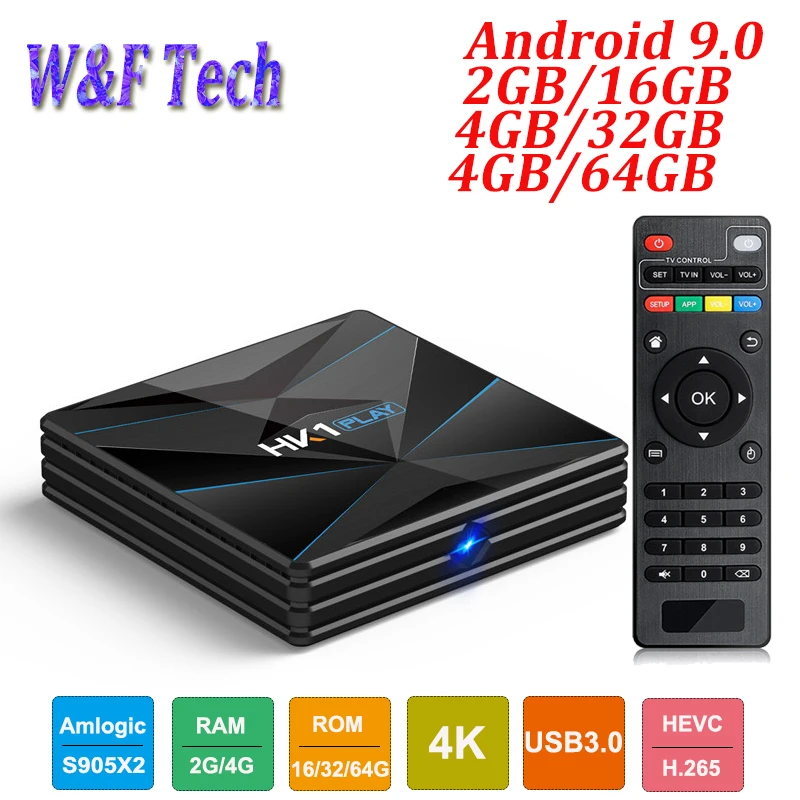 

HK1 PLAY 4GB 64GB Android 9.0 TV BOX Amlogic S905X2 Quad Core 4K H.265 5G WIFI USB 3.0 Google Pay Media Player 4G 32G OTT TV BOX