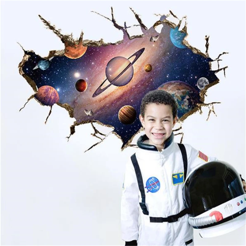

DIY 3D Flooring Sticker Universe Starry Sky Removable Vinyl Wall Sticker for Kids Room Door Home Decoration Cartoon Planet Star