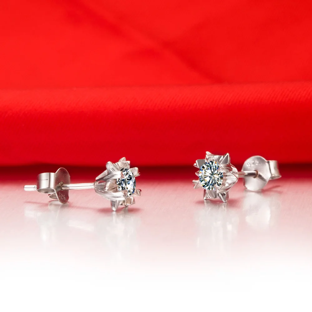 Серьги гвоздики с имитацией бриллианта 18 К 0 3 карат|gift engraver|jewelry gift pouchgift bags for cheap |