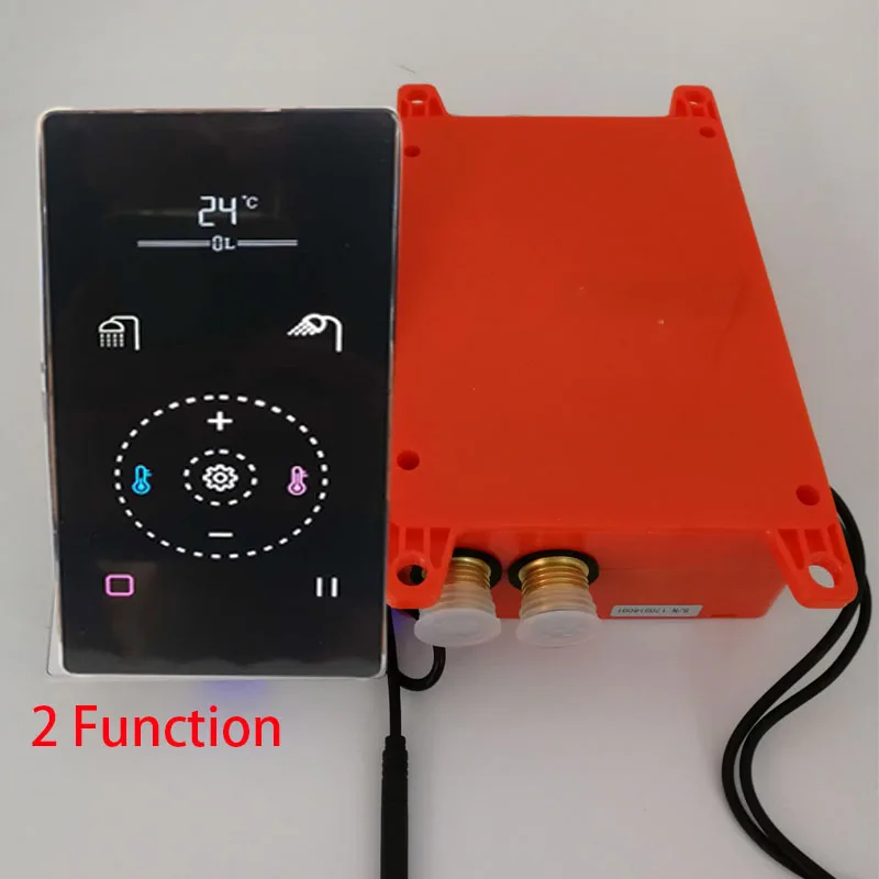 Черный сенсорный экран смеситель для душа, клапан, умная термостатическая душевая панель, цифровой 2/3 функций, переключающий смеситель, настенный скрывающий кран - Цвет: 1
