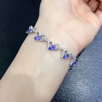 

New Qi Xuan_Free Mail Blue Stone Elegant Bracelets_S925 Solid Silver Fashion Blue Bracelets_Manufacturer Directly Sales