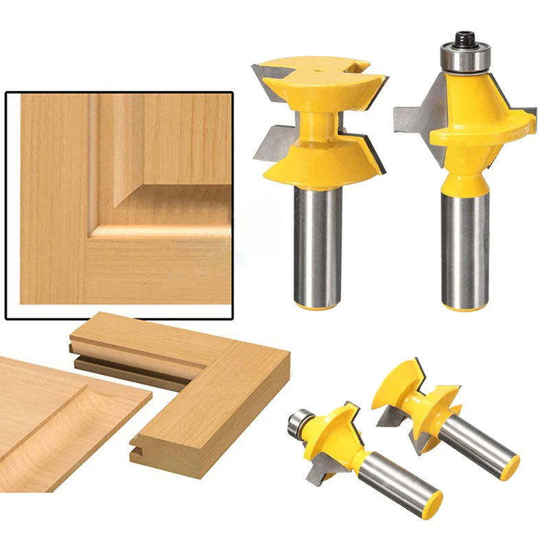 

2Pcs 1/2" Shank Router Bit Set 120 Degree Woodworking Groove Chisel Cutter Tool New