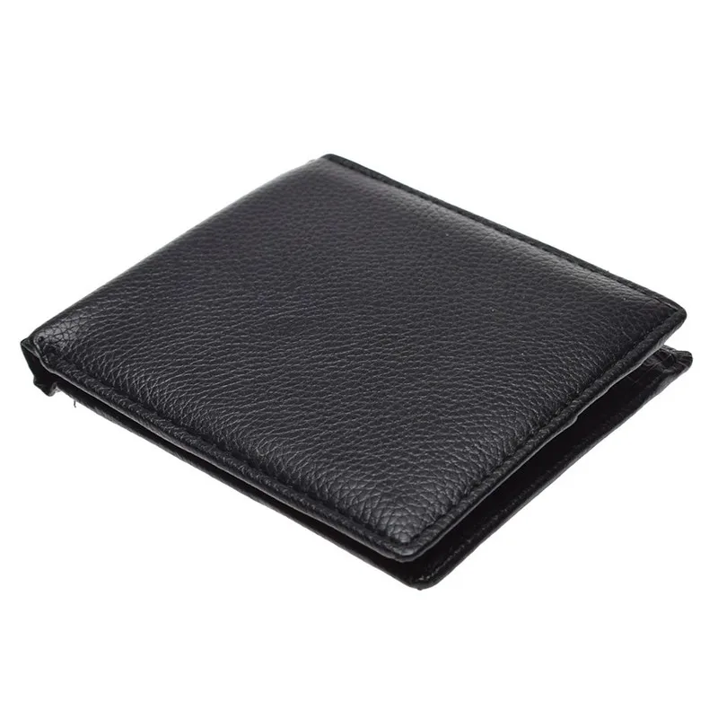 

ISKYBOB 1PC Black PU Leather Men Wallets with Zipper Coin Pocket Vintage Male Purse Bifold Function Men Wallet with Card Holders