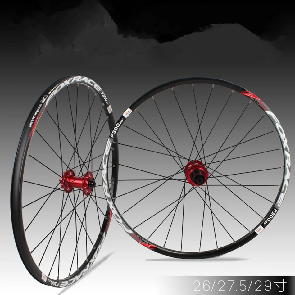 

FOXRACE MTB Mountain Bike XC/DH Rront Rear Thru Axis Shaft Tubless Wheels Wheelset 135/142mm Rim Rims