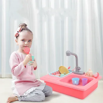 

Baby Pretend Play Toys Simulation Kitchen Pool Toys Education Toys Beneficial Intelligence Dishwashing Set Toy