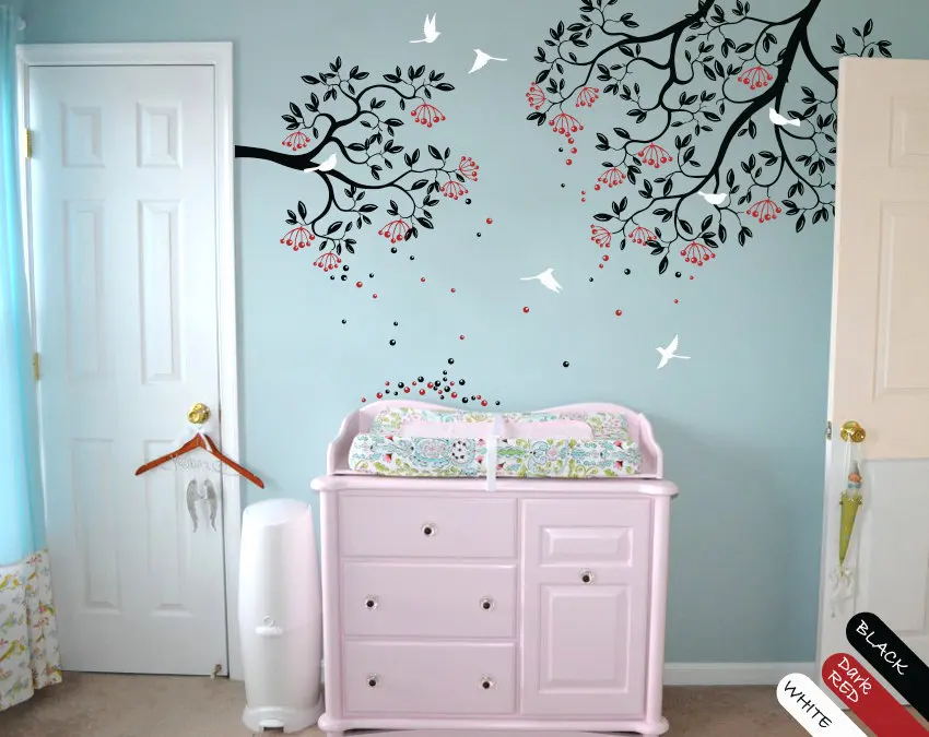 Modern nursery Tree branches wall decal vinyl Large Tree wall sticker