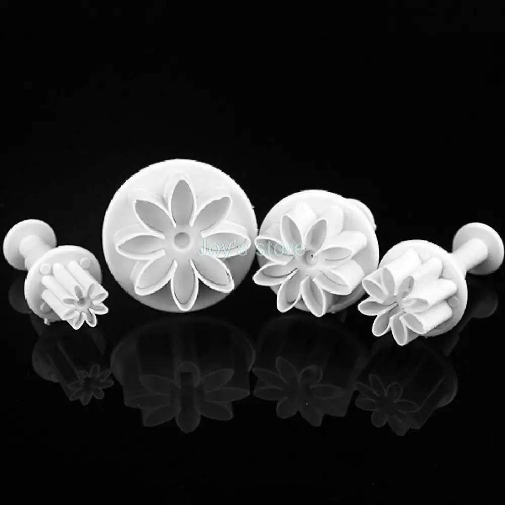 4Pcs/Set Daisy Flower Cookie Sunflower Plunger Cake decorating tools Cupcake Kitchen fondant Kitchen accessories Cake mold Stand