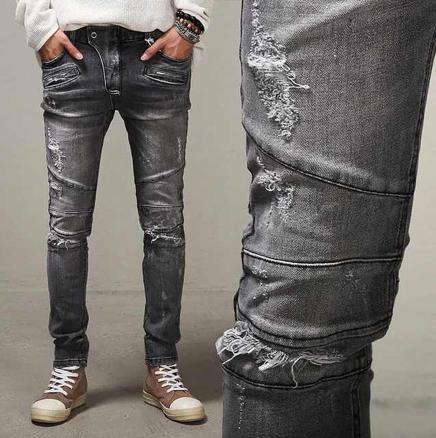 distressed biker jeans mens