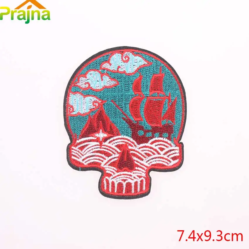 Prajna Parches Biker Yamalar Patch Lot крутой патч панк бренд вышивка логотипа Рюкзак-тактическая вышивка одежда пуховики E - Цвет: Кофе