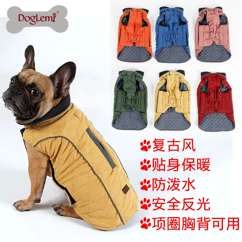 

DogLemi Dog Coats Jackets Retro Design Cozy Winter Dog Pet Jacket vest Warm Pet Outfit Clothes 6 colors dropship JUN7