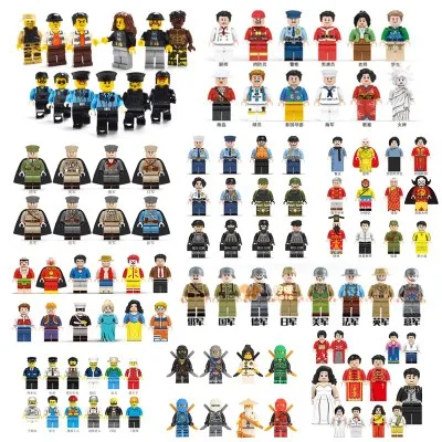 

200 style minifigures compatible with Legoe small particle building blocks, splicing toys, military police villain doll doll