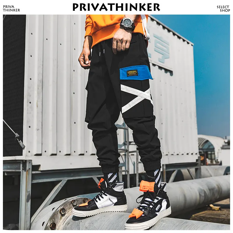 Privathinker مصمم الصليب ركض السراويل الرجال 2018 رجل الهيب هوب البضائع السراويل الذكور جيوب السراويل الترنك 3XL وزرة الملابس 3XL