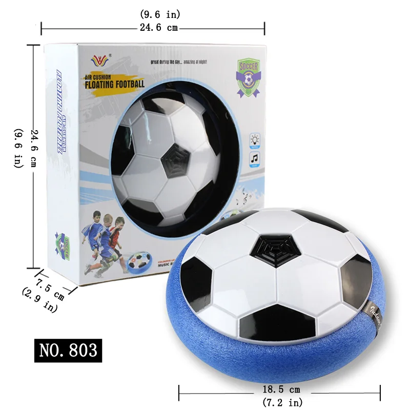 Светодиодный светильник с мигающим светом, воздушный футбольный диск, скользящий парящий футбольный мяч для игры в помещении и на открытом воздухе, игрушки для детей, подарки на Рождество - Цвет: 803 with box