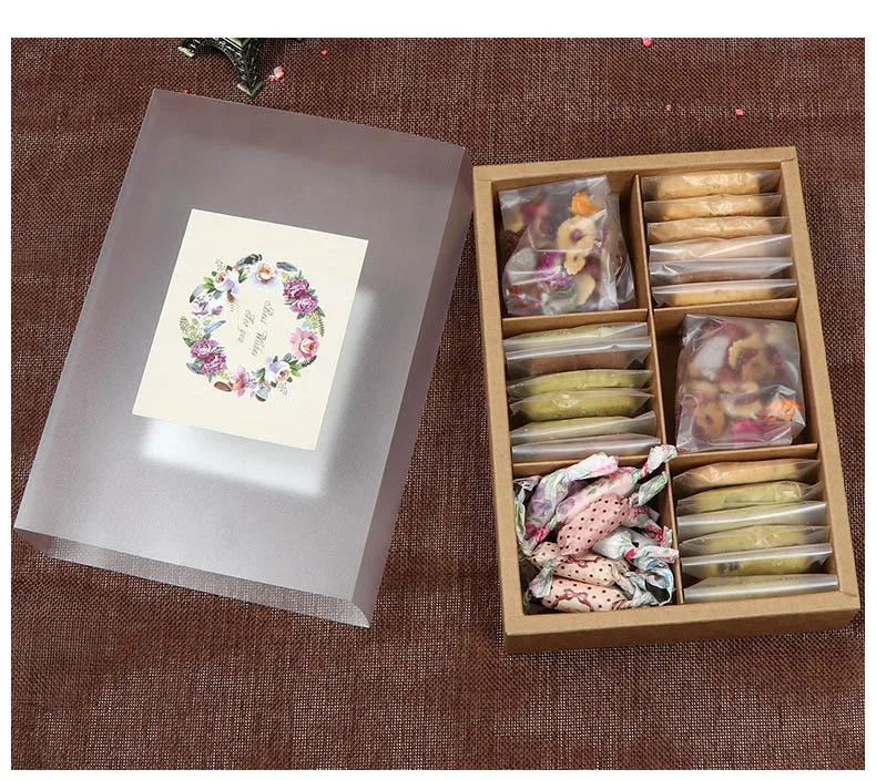 100 шт ПВХ коробки для кексов, прозрачная матовая подарочная упаковка для свадьбы, дома, вечерние, крафт-бумага, коробка для торта, маккарон, коробка для выпечки