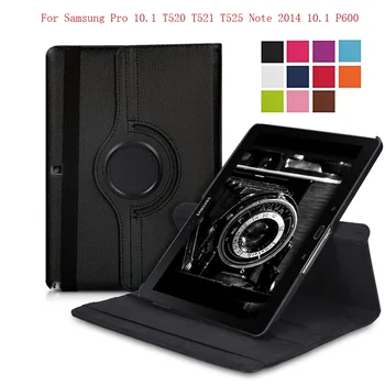 

360 Rotating Case for Samsung Galaxy Pro 10.1 T520/T521/T525 Note 2014 10.1 P600/P605 Coque Funda PU Leather Flip Tablet Cover