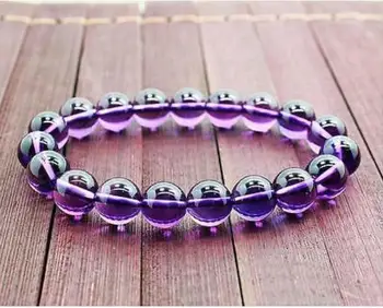 

AAA 8mm Natural PURPLE crystal Round Beads Bracelet elasticity