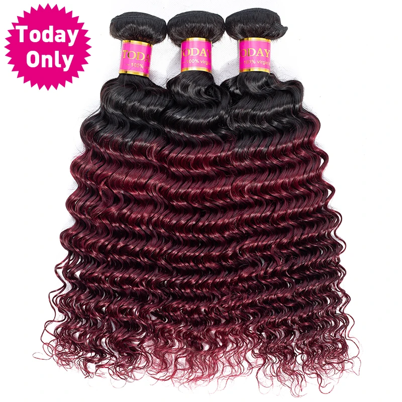 TODAY ONLY Brazilian Deep Wave Bundles 99J Burgundy Bundles Ombre Human Hair Bundles Brazilian Hair Weave Bundles Remy Extension TODAY ONLY Brazilian Deep Wave Bundles 99J Burgundy Bundles Ombre Human Hair Bundles Brazilian Hair Weave Bundles Remy Extension