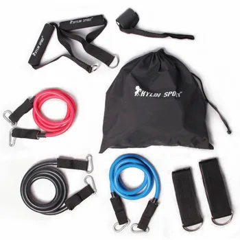 

9pcs elastic exercise set resistance bands fitness tube yoga workout pilates for wholesale kylin sport